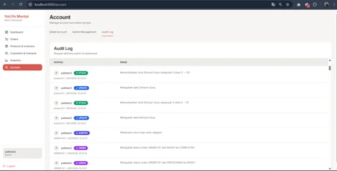 Audit log page