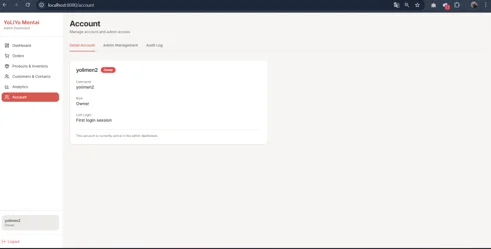 Account detail view