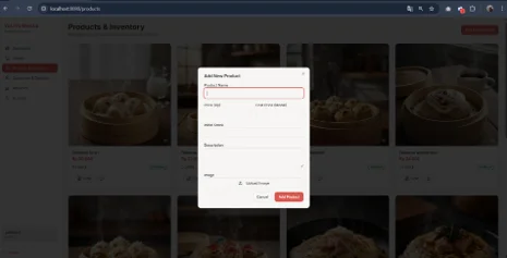 Add new product modal